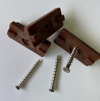 Pack 20 Clips Unión Deck + Tornillo - Coffee